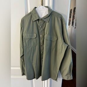 Men’s Medium Olive Green Eotac Operator Grade Button Down Zip Shirt